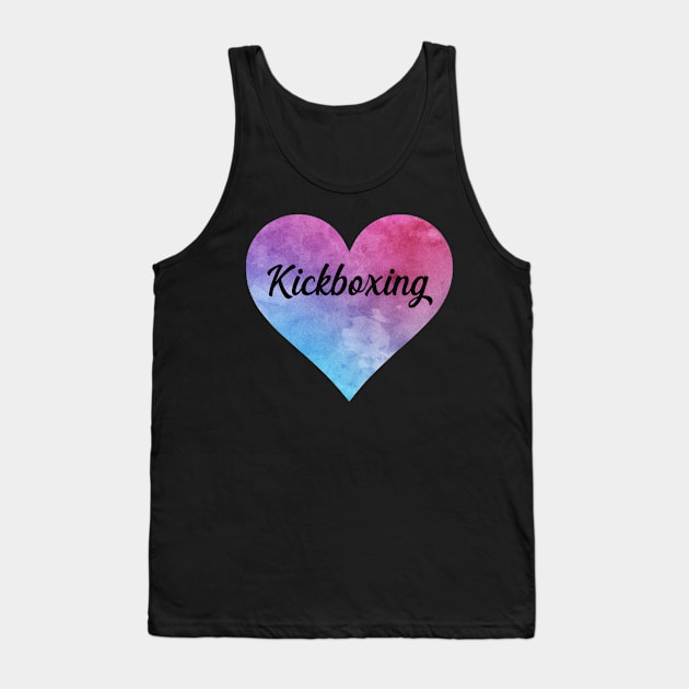 Kickboxing girl watercolor heart sticker. Perfect present for mother dad friend him or her Tank Top by SerenityByAlex